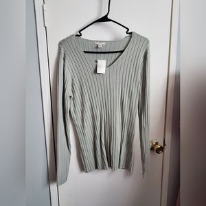 sage green women's 14/16 plus size long sleeved top NWT